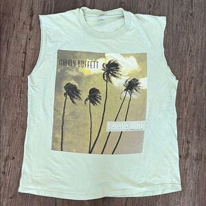 VTG 1996 JIMMY BUFFET BANANA WIND GRAPHIC SINGLE STITCH TSHIRT CUT OFF MENS XL